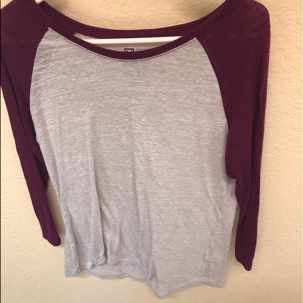 Purple and Grey Baseball Tee